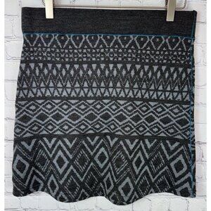 KUHL Women's Adriana Mini Skirt Sz Small Gray Knit Merino Wool Blend Abstract